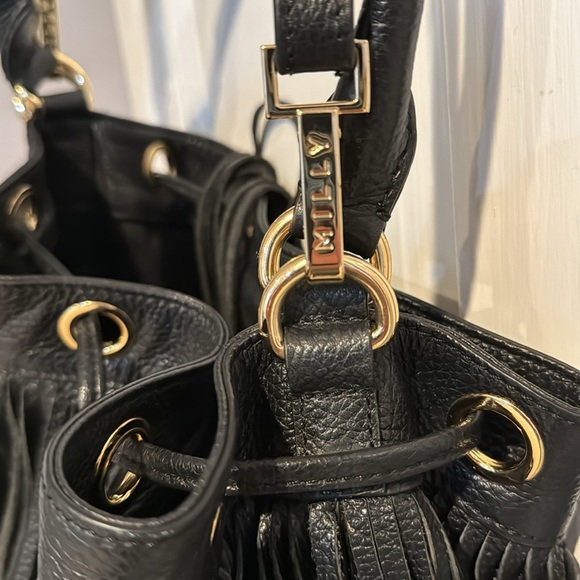 Milly black fringe leather crossbody handbag - Picture 3 of 6